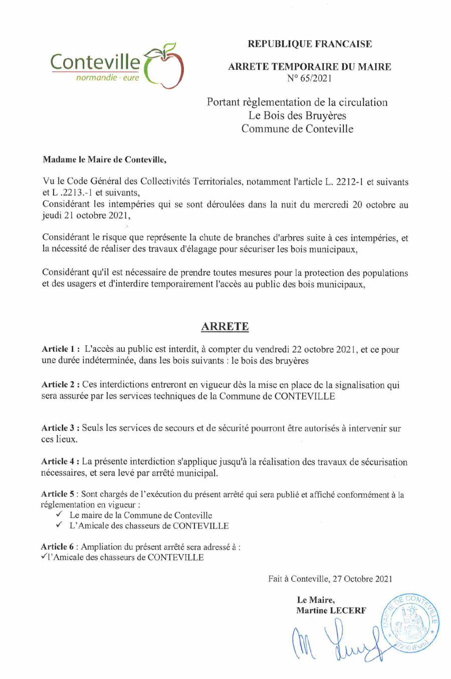 Le Bois des Bruyères à Conteville interdit au public jusqu'à sécurisation des lieux