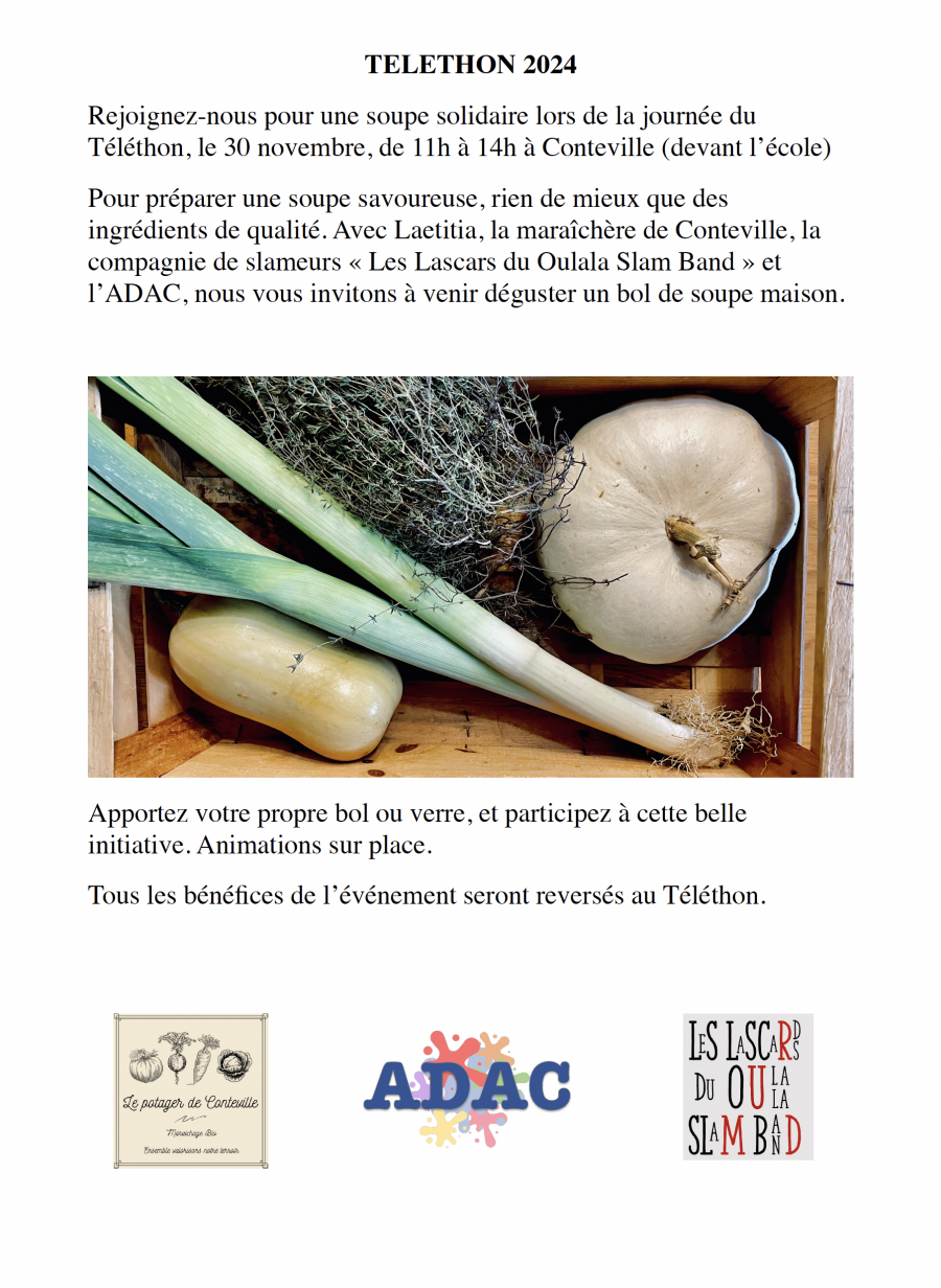 Soupe solidaire à Conteville (27) au profit du téléthon