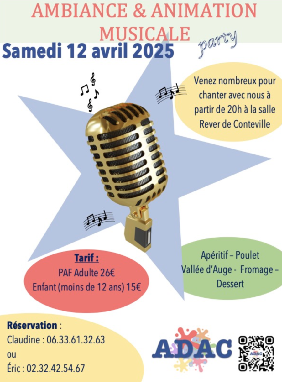 Soirée Repas et animation musicale - Conteville 27
